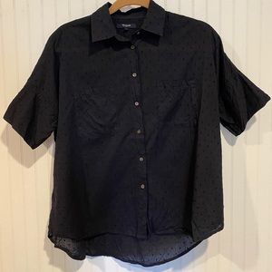 Oversized Navy Madewell Blouse